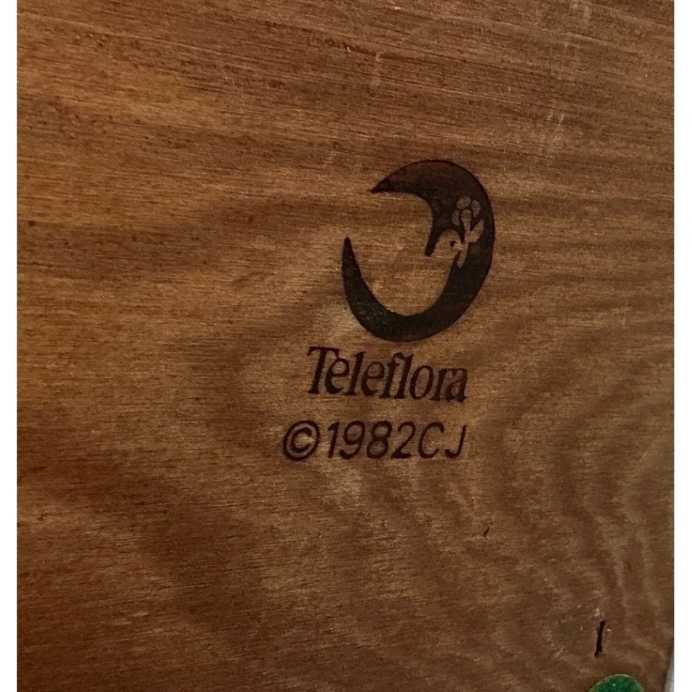Teleflora Vintage 1982 Coffee Grinder Manual Crank Ceramic Wood Farmhouse Decor